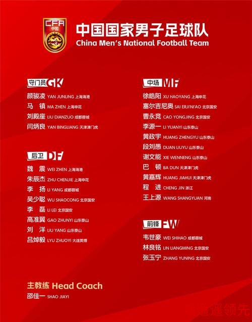 邵佳一首秀 国足2026年首期集训名单出炉